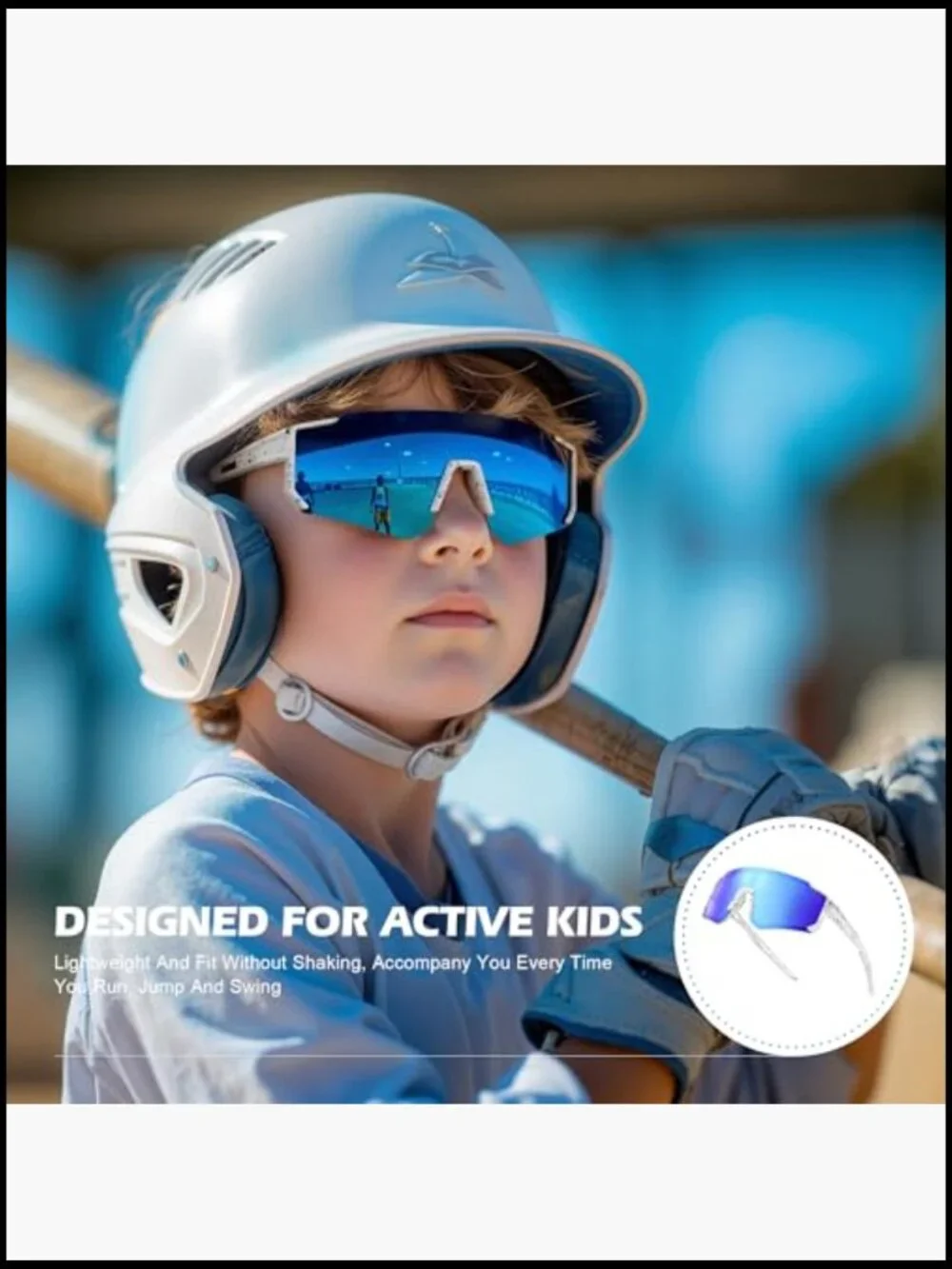 Polarized Sports Sunglasses for Kids Ages 3-12, Impact-Resistant Lenses